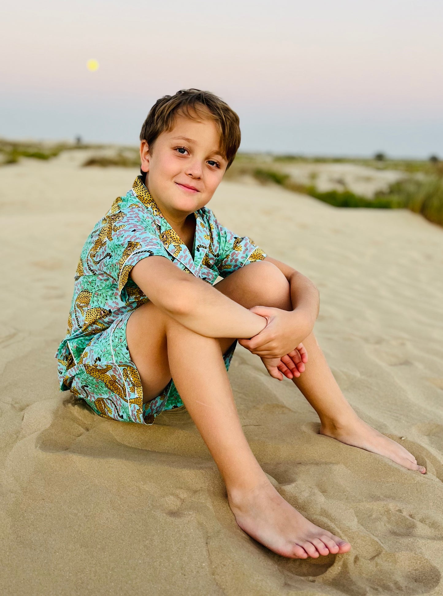 Kids PJs - Green Cheetah