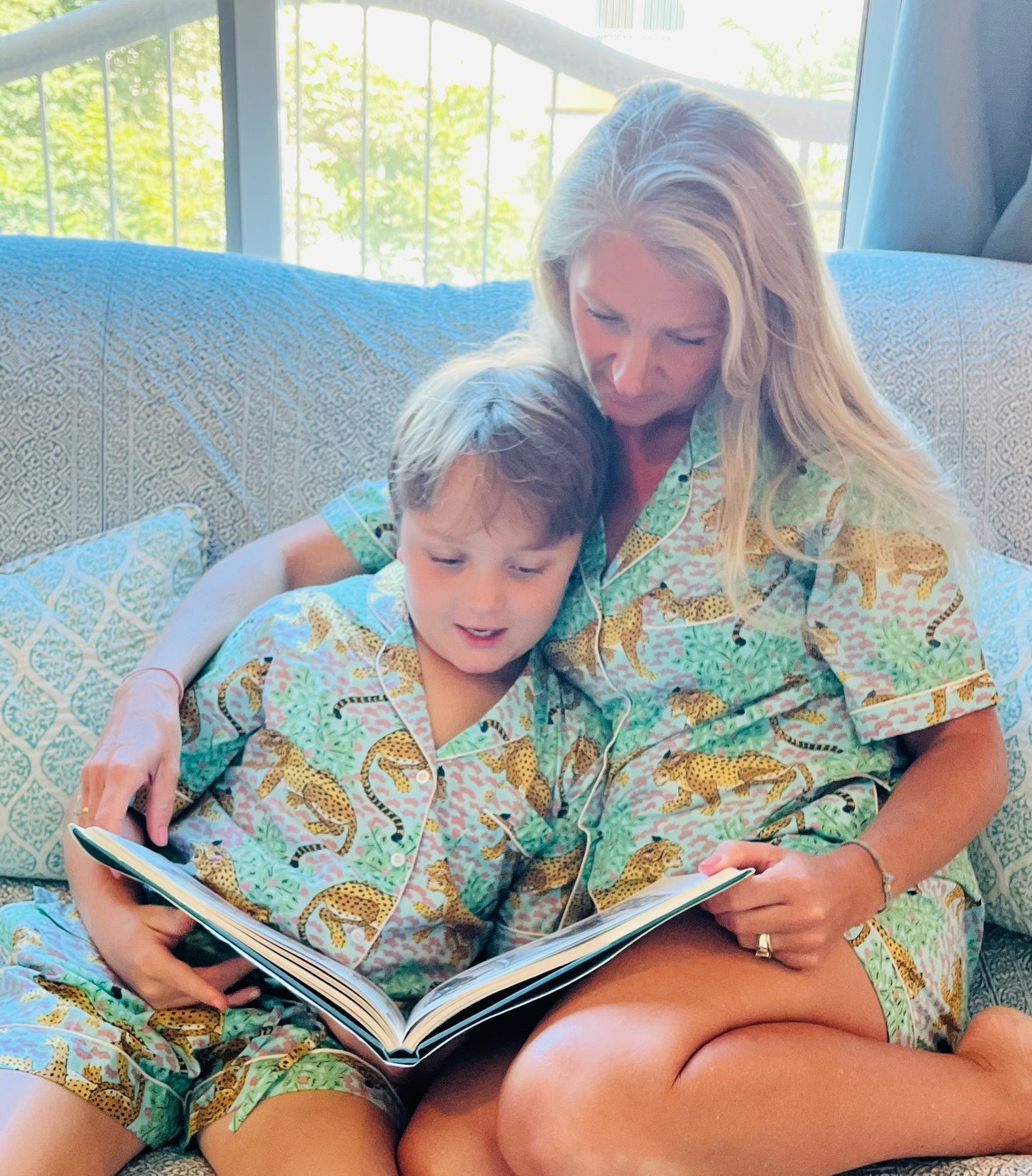 Adult PJs - Green Cheetah