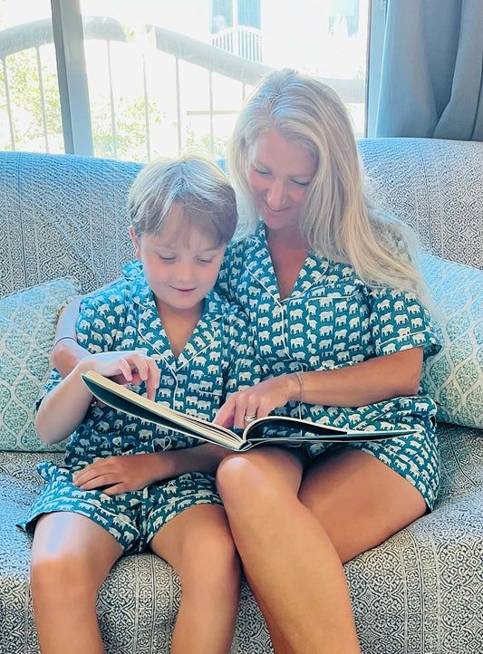 Adult PJs - Blue Elephant
