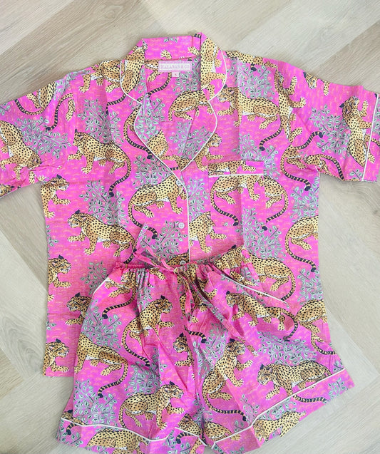 Adult PJs - Pink Cheetah